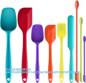 Wholesale Silicone Rubber Spatula Set, For Cooking &amp; Baking, Dishwasher Safe, 5pcs Spatula + 5pcs Measuring Spoon from china suppliers