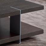 Oak Wood Coffee Table Square Coffee Table With Stainless Steel Legs