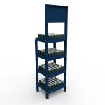 Pine Wood 5 Layers Cocktail Display Stand Display Rack with Wheels for Wine