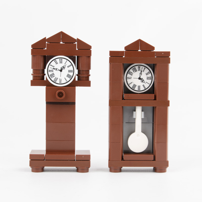 MOC bricks home decoration pendulum vintage clock accessories mini building blocks toys for children
