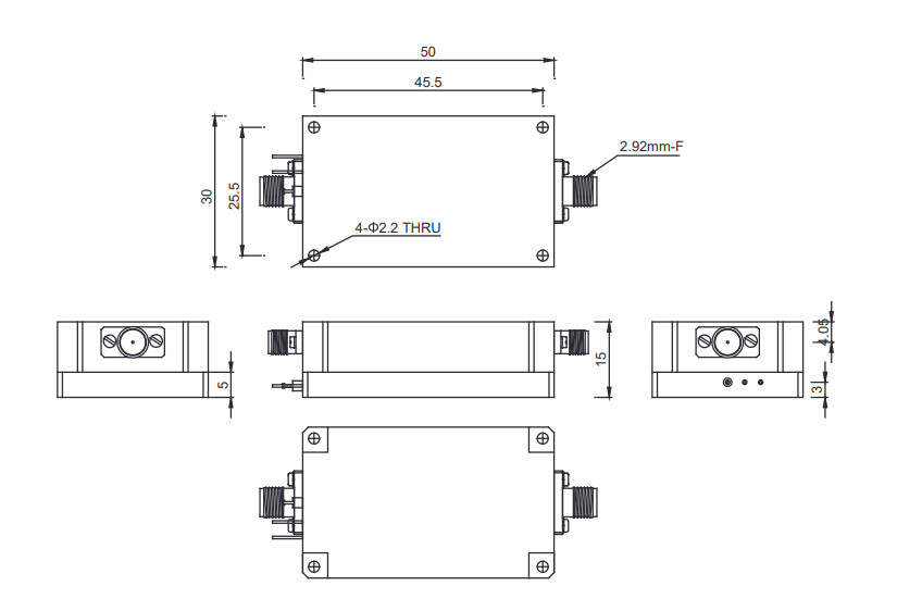 0.7 - 4 GHz S Band Power Amplifier P1dB 27 dBm RF Transmitter Amplifier