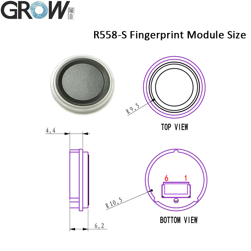 Ks220-L+R558-S DC30-75V Fingerprint Control Board 2 Relays Admin/User Funtion Self-Locking/Jog/Ignition Mode