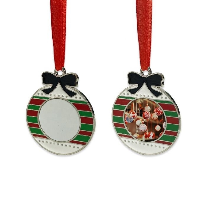 Customized Sublimation Blank Metal Christmas Ornaments DIY Christmas Gifts