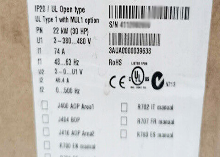ABB ACS510-01-04A1-4 1A 380V 47.5 ... 63 Hz 1.5 kW 2.8 kV·A 11 W 4.1 A 6.1 kg