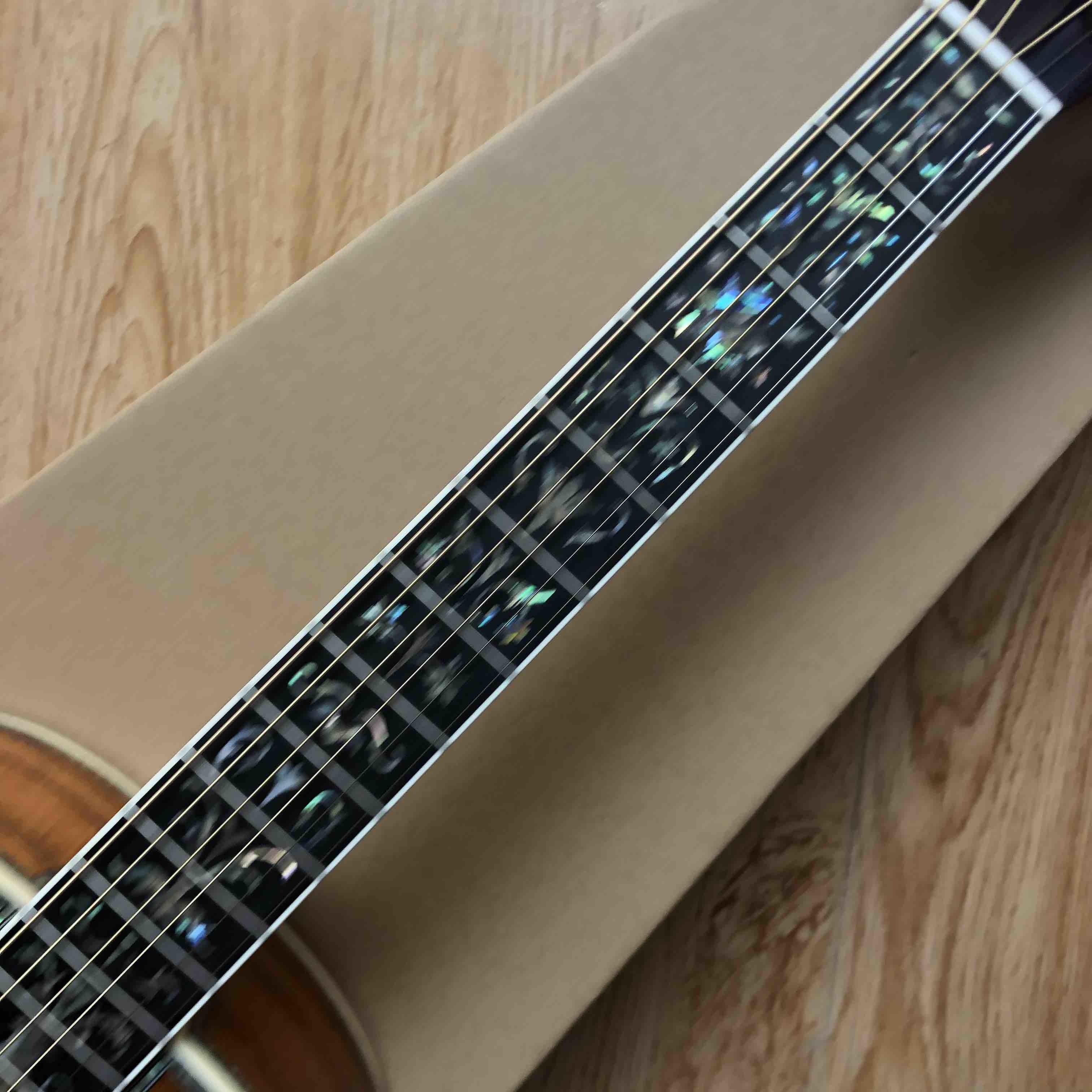 All Solid KOA Top 00045 Style 39" Acoustic Guitar Classic Guitar Head Style with Fishman EQ 301 Full Abalone Binding
