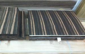 China Natural Wood Flooring Veneer , Amara Ebony Veneer Straight Grain on sale