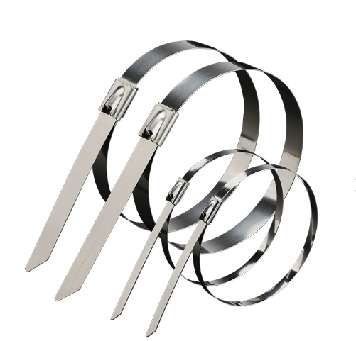 Instock PVC Coated SS304/316/201 Heavy Duty Clamp Self Stainless Steel Cable Tie with Plastic Sprayed Ball Metal 100PCS