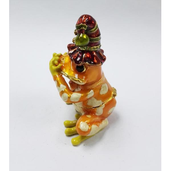 Pewter alloy gold plated three Frog Jeweled Trinket Box three Frog Jewelry trinket box Box for Jewerly