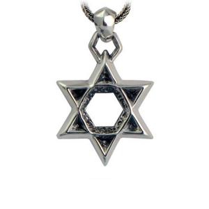 Wholesale Sterling Silver Wheat Chain Men's Necklace with Silver Star of David Pendant(N6030804) from china suppliers
