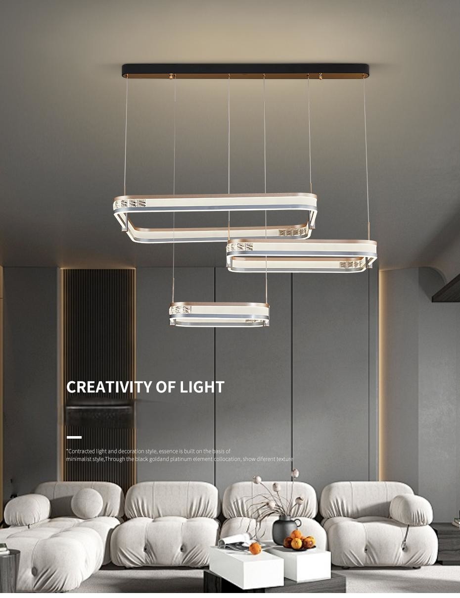 Acrylic Lampshade Waltz Chandelier Tri-Color LED 270W 250W