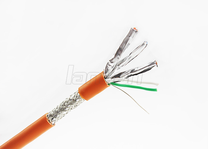 Ethernet SFTP 23AWG Cat6a Network Cable Al Foil Shielded Copper Braiding