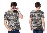 Professional Unisex Cotton Military T Shirts Round Neck Edging Double Line Hem
