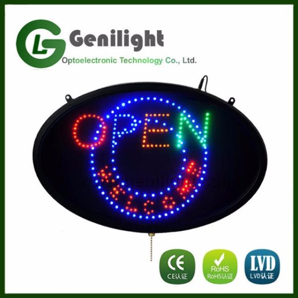 56*33 Panel Size Customized Electronic LED Neon Open Sign with Resolution