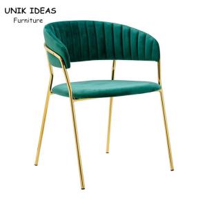 Wholesale Fannel Velvet Round Back Chairs Iron Stylish Steel With Arms 50*55*80cm from china suppliers