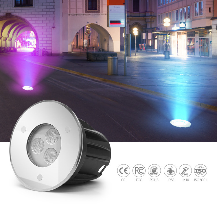 Energy Saving Led Ground Lights 6W DC 24V Integrated Bead Lens For Square Decoration
