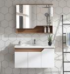 Anti Corrosion Solid Wood Bathroom Cabinet With Mirror Wash Basin