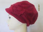 Popular double layer flleece hat--ladies--red color without lining