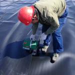 Smooth Surface HDPE geo membrane 500 micron Black Shrimp fish pond liner Length