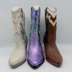 #6 - #11 Womens Leather Dress Boots Purple Ladies Pointed Toe Ankle Boots SGS