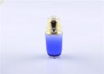 15g 30g Blue Plastic Cosmetic Jars , Clear Outer Cap Airless Cosmetic Containers