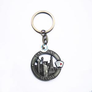 Wholesale 3D Antique Silver Metal Key Chains Zinc Alloy Las Vagas Souvenir Keyring from china suppliers