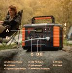 500W Portable Solar Generator Power Station Rechargeable Battery For Outdoors