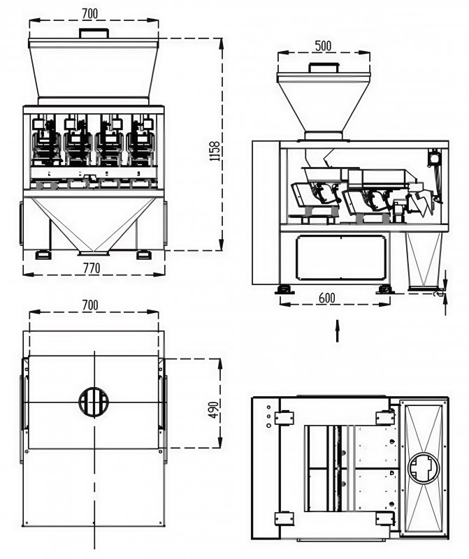 Fireproofing SS304 Linear Weighing Machine Multi Head Packing Machine 25kg