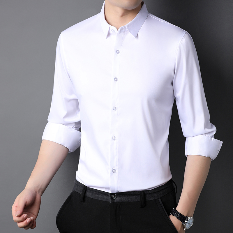 Formal Men's Plus Size Shirt with Viscose Lining and Long Sleeves in Polyester Cotton
