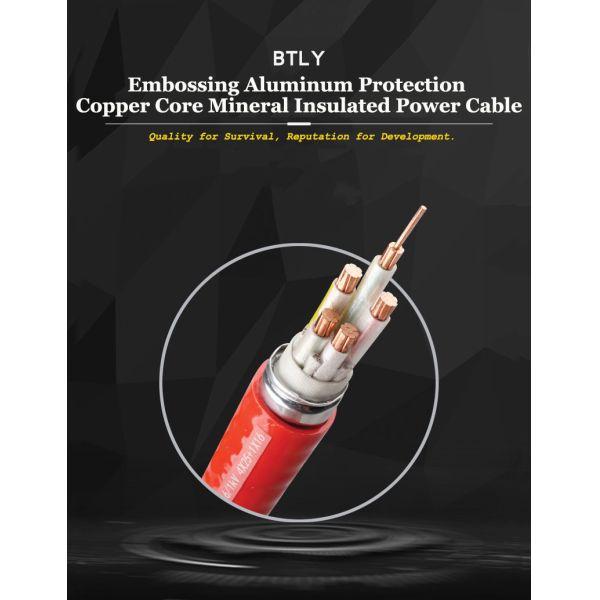 Custom fireproof mineral cable close-up view