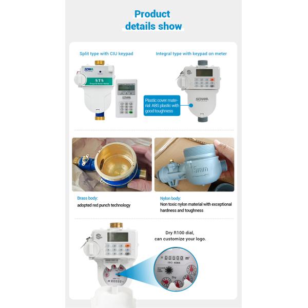 Gprs Smart Prepaid Water Metering Plastic Prepaid Iot Remote Water Meter Sts Prepaid Meters