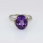 Women Jewelry 925 Silver 9mmx11mm Oval Pink Cubic Zircon Ring(R130)