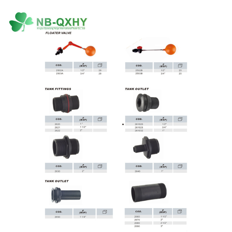 Black PP Threaded Pipe Fittings Bsp Standard Pipe Fittings