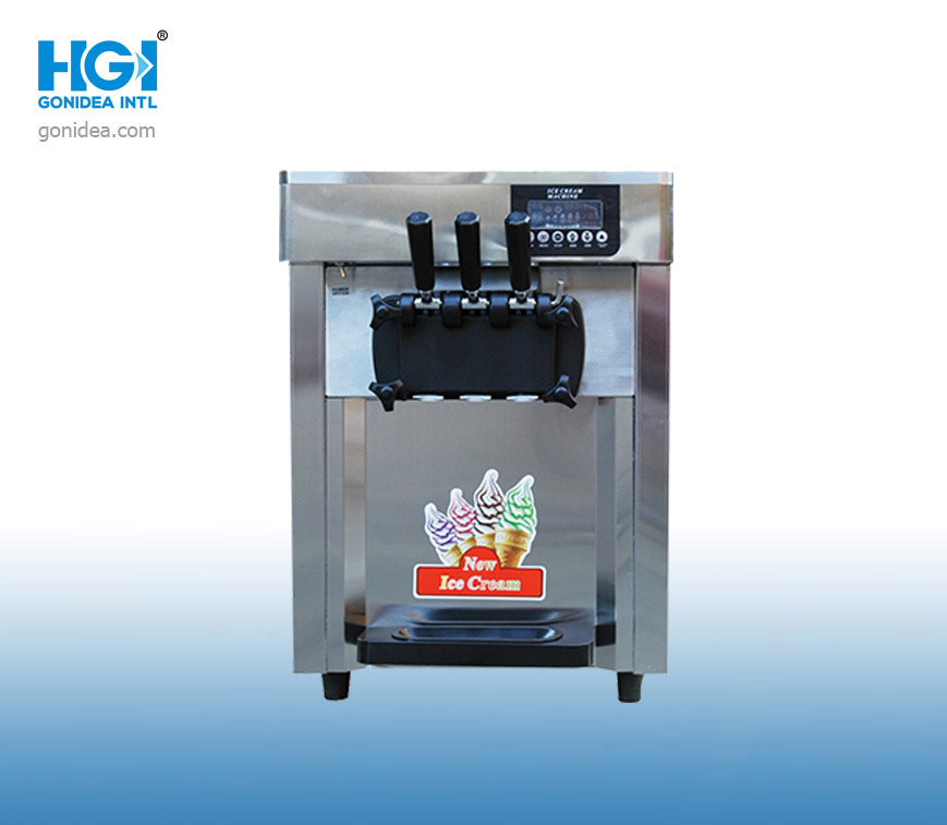 Commercial Soft Ice Cream Maker with Three Handle Cream Making Machine Bql-9632