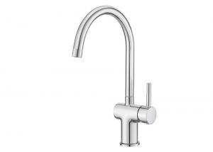 China Single Chrome Handle Brass Kitchen Mixer Faucet With Adjustable Speed T8006 on sale