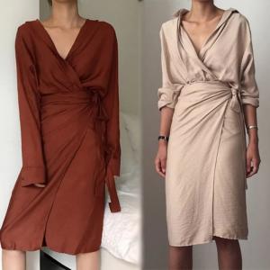 Wholesale 2018 Ladies Fall Linen Dress Loose Women Long Sleeve Autumn from china suppliers