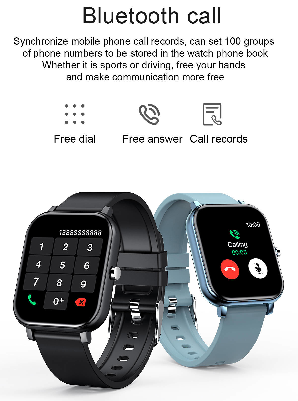 Full Touch Smartband Watch Bluetooth Music Playback Temperature Detection Health Tracker