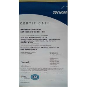 Shenzhen Ryder Electronics Co., Ltd. Certifications