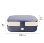 Square Two Layer Jewelry Box Luxury Flocking Lining PU Leather Packaging Gift