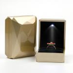 Custom Logo PU Plastic Jewelry Packaging Box with LED Light Hanhong Luxury Ring