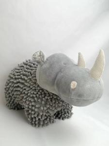 Wholesale Soft Plush Stuffed Animal Chenille And PP Cotton Filling Cute Grey Rhinoceros Toy Baby Comfort Toy from china suppliers