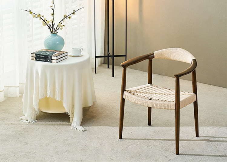 Modern Minimalist Wood Dining Chair Nordic Villa OX Horn Dining Chair 200kg