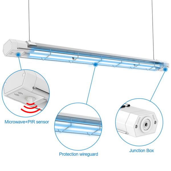 254nm UVC Germicidal Tube Double Sterilized 80W T5 T8 With Smart Sensor