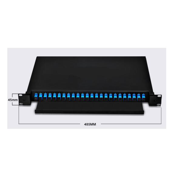 Standard Size Multimode Fiber Optic Distribution Frame with 24LC / SC Adapters and Rack Mount Design for FTTH Networks