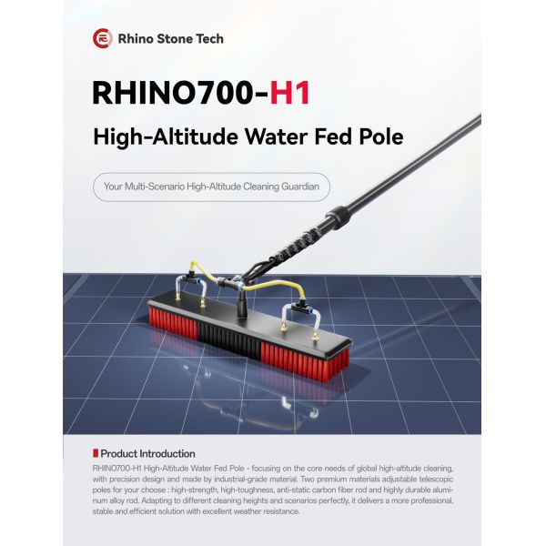 Retractable Aluminum Pole Telescopic Solar Panel Cleaning Brush with Water Fed Pole for Window Cleaning