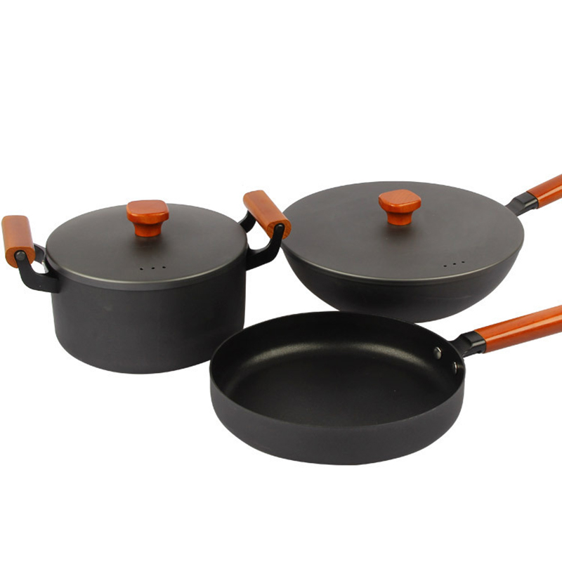 Amazon 3 piece Cooking Set Kitchen Frying Pan Cookware Pot And Pans Aluminum Nonstick Cooking Cookware Set