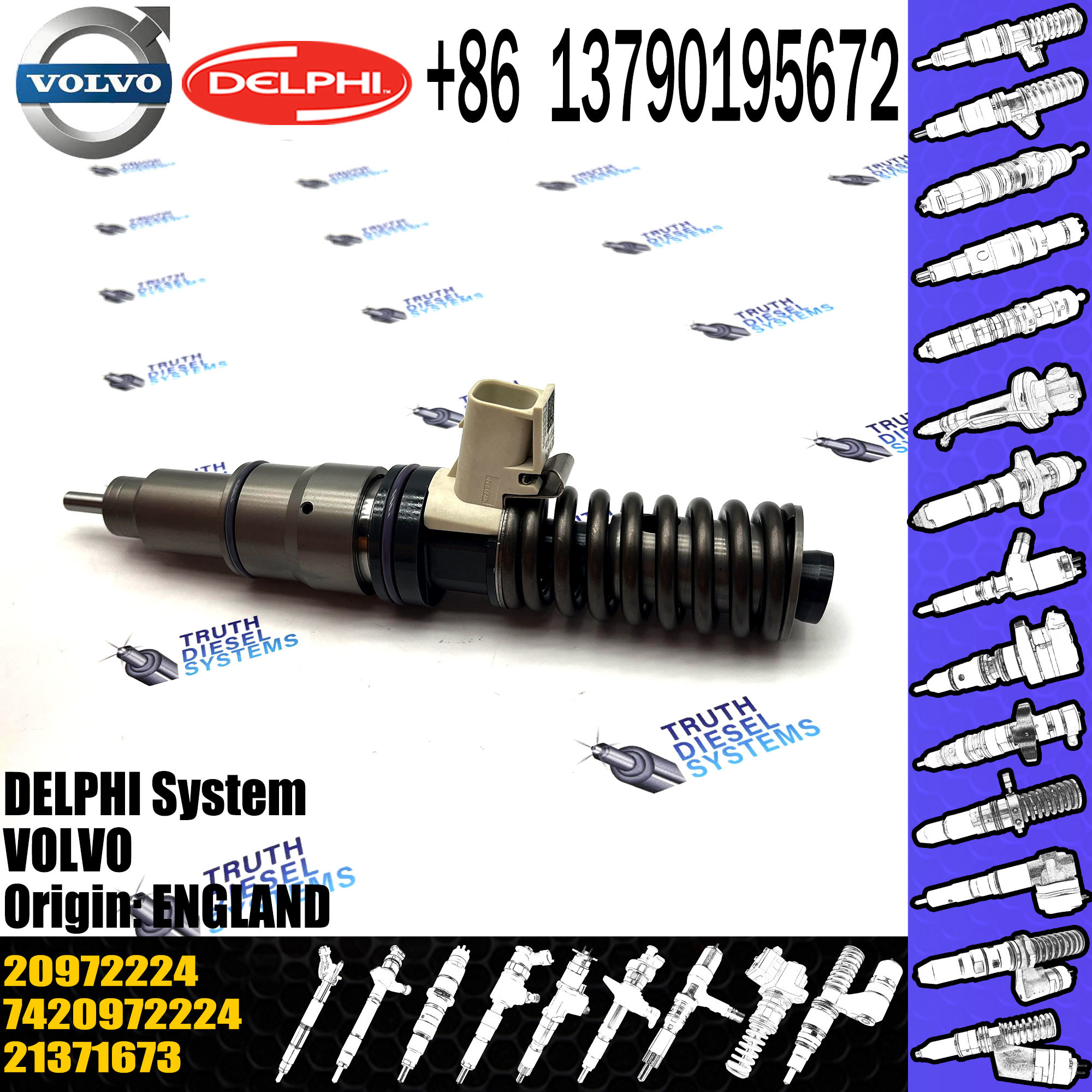 Fuel injector BEBE4D24002 RVI 7421340612 7420972224 VOL 21371673 9021371673 21340612 85003264 20972224 For VOL MD13