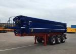 Steel 30CBM Heavy Duty Dump Semi Trailer , Tri Axle Hydraulic Tipper Trailer