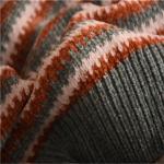 Red And Green Striped Jumper Womens V Neck Sweaters 100% Polyester