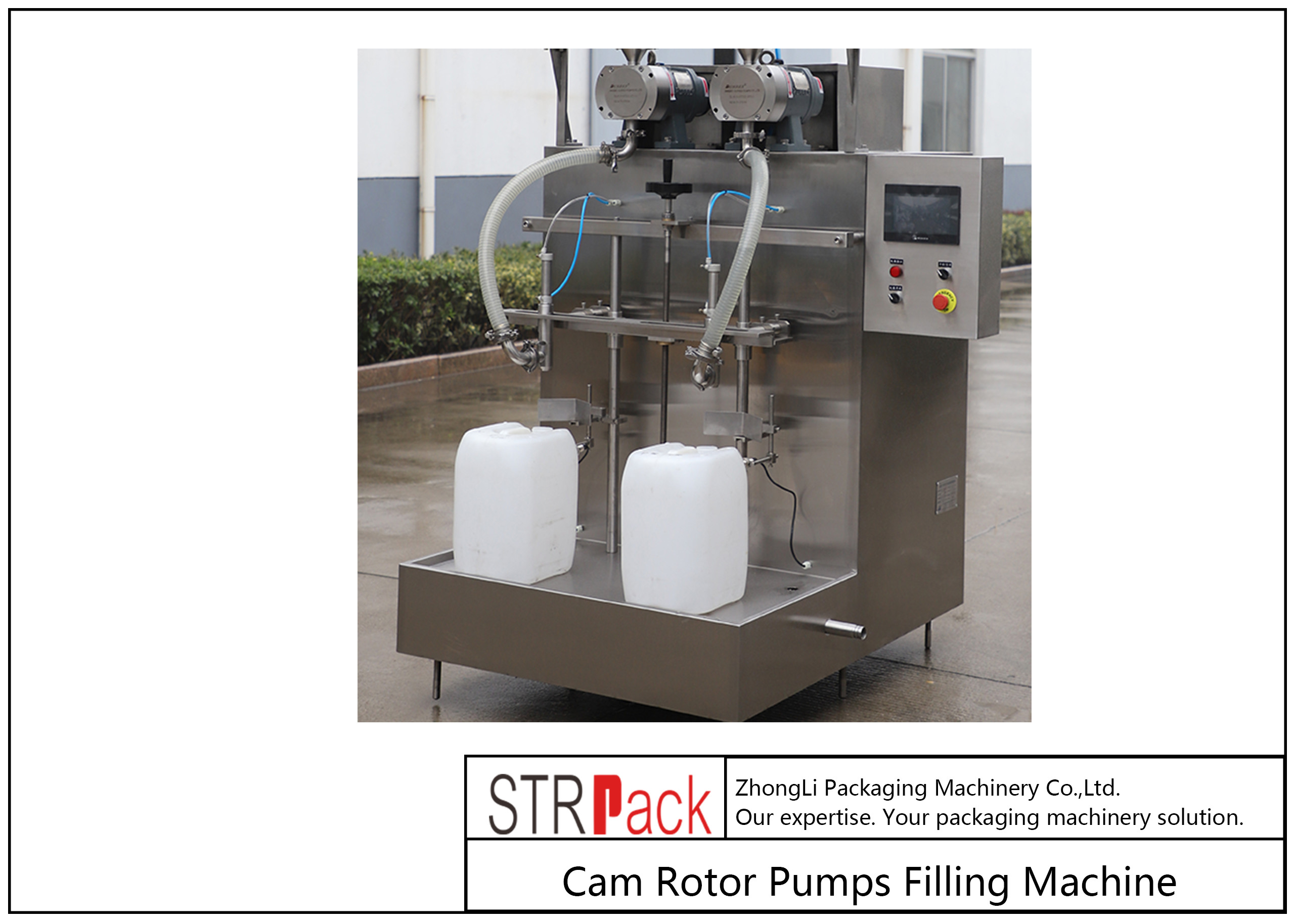 SUS316L Two Heads Cam Rotor Pumps Filling Machine For Chunk Paste