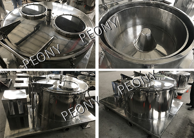 Flat Type Basket Centrifuge Hemp / CBD Oil Ethanol Extraction Machine With Filter Bag
